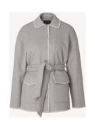 Miriam Wool Blend Blanket Stitch Jacket Uldjakke Jakke Grey Lexington ...