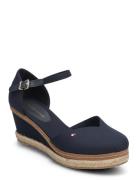 Basic Closed Toe Mid Wedge Sko Med Kilehæl Blue Tommy Hilfiger