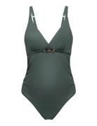 Oda/Maternity Maternity Swimsuit Badedragt Badetøj Green Dorina