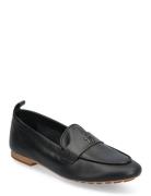 Th Leather Moccasin Loafers Flade Sko Black Tommy Hilfiger