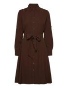 Fit-And-Flare Shirtdress Knælang Kjole Brown Lauren Ralph Lauren