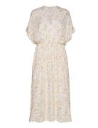 Andina Long Dress Aop 8083 Knælang Kjole Beige Samsøe Samsøe