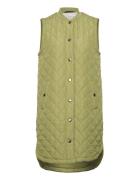 Kamaria Quilted Waistcoat Long Vests Padded Vests Green Kaffe