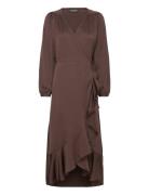 Slkarven Dress Ls Knælang Kjole Brown Soaked In Luxury