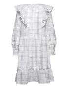 2Nd Aletta - Refined Check Knælang Kjole White 2NDDAY