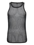 Dovre Wool Mesh Tank Top Underwear Night & Loungewear Pyjama Tops Blac...