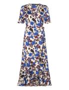 Slkarven Printed Dress Ss Knælang Kjole Blue Soaked In Luxury