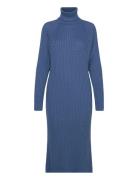 Yasmavi Knit Midi Rollneck Dress Noos Knælang Kjole Blue YAS