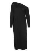 Lolamw Cut Out Knit Dress Knælang Kjole Black My Essential Wardrobe