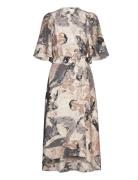 Elitaiw Wrap Dress Knælang Kjole Grey InWear