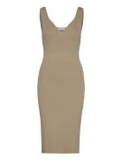 Hollie Knitted Dress Knælang Kjole Beige Notes Du Nord