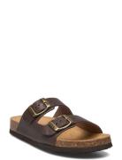 Sl Alex Leather Coffee Slippers Hjemmesko Brown Scholl