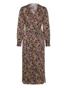 Vincent Wrap Dress Knælang Kjole Brown Second Female