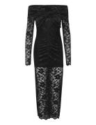 Gabrigz Ls Lace Long Dress Knælang Kjole Black Gestuz