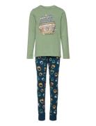 Nkmnightset Hedge Green Music Pyjamassæt Multi/patterned Name It