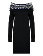 Fair Isle Off-The-Shoulder Sweater Dress Knælang Kjole Black Lauren Ra...