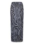 Tjw Lr Zebra Knit Maxi Skirt Lang Nederdel Navy Tommy Jeans