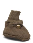 Wool Footies Shoes Baby Booties Khaki Green Mikk-line