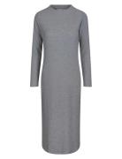 Daniela Rib Dress Knælang Kjole Grey Once Untold