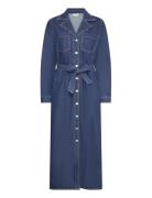 Objzofia L/S Denim Shirt Dress 131 Knælang Kjole Blue Object