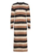 Objwasi L/S O-Neck Knit Dress 131 Knælang Kjole Brown Object