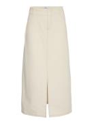 Mschphelina Ida Hw Denim Skirt Lang Nederdel Cream MSCH Copenhagen