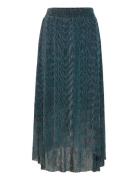 Mskamina Maxi Skirt Knælang Nederdel Blue Minus