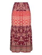 Sunsetll Maxi Skirt Lang Nederdel Red Lollys Laundry