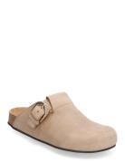 Travis Grey Leather Mules Shoes Mules & Slip-ins Flat Mules Beige ALOH...