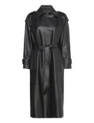 Leather Trench Læderjakke Skindjakke Black IVY OAK