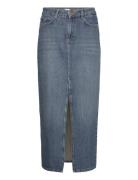 Hattie Rigid Denim Skirt Knælang Nederdel Blue Twist & Tango