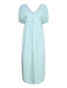 Vichy V-Neck Dress Knælang Kjole Blue Bobo Choses