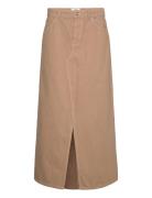 Soil Denim Ketty Skirt Knælang Nederdel Beige Mads Nørgaard