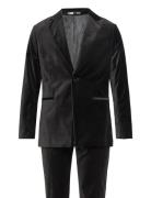 Slhslim-Hale Velvet Suit B Habit Black Selected Homme