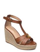 Burnished Calf-Hale-Es-Csl Espadrillos Med Hæl Sandal Brown Lauren Ral...