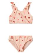 Bow Printed Bikini Set Badedragt Badetøj Pink Liewood