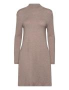 Vicomfy A-Line Rollneck Knit Dress/Su/Pb Dresses Knitted Dresses Beige...