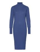 Srfelina Rollneck Dress Knit Knælang Kjole Blue Soft Rebels