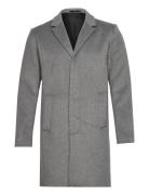 Slhdan Wool Coat O Uldfrakke Frakke Grey Selected Homme