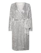 Jarjariw Wrap Dress Knælang Kjole Silver InWear