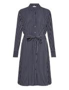 Fluid Viscose Crepe Knee Dress Knælang Kjole Navy Tommy Hilfiger