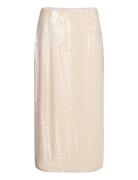 Sequina Skirt Lang Nederdel Cream NORR