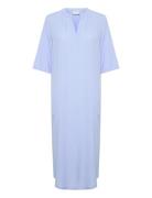 Kamilia Kaftan Dress Knælang Kjole Blue Kaffe