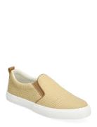 Haddley Leather-Trim Straw Sneaker Sneakers Beige Lauren Ralph Lauren