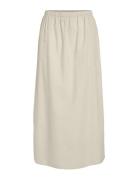 Viemma Hw Midi Skirt/Ka Knælang Nederdel Beige Vila