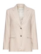 Reg Stretch Linen Blazer Blazers Single Breasted Blazers Beige GANT