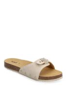 Sl Pescura Margot Suede Flade Sandaler Cream Scholl