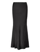 Satin Mermaid Maxi Skirt Lang Nederdel Black Gina Tricot