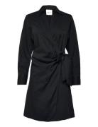 Slim Wrap Shirt Dress Knælang Kjole Black GANT