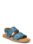 Sandals - Flat Flade Sandaler Blue ANGULUS